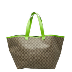 グッチ GGスプリーム トーティッシマ ラージ トートバッグ 793216 ベージュ グリーン PVC レディース GUCCI 【中古】