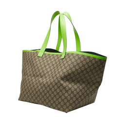 グッチ GGスプリーム トーティッシマ ラージ トートバッグ 793216 ベージュ グリーン PVC レディース GUCCI 【中古】