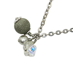 ディオール ロゴ フラワー 蝶々 バタフライ ネックレス シルバー メタル ラインストーン ビーズ レディース Dior 【中古】