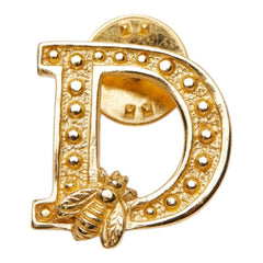 ディオール ビー BEE ロゴ ピンバッジ ピンブローチ ゴールド メッキ レディース Dior 【中古】