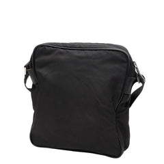 プラダ 三角ロゴプレート ショルダーバッグ ブラック ナイロン サフィアーノレザー レディース PRADA 【中古】