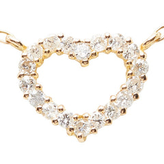 テイクアップ K18YG イエローゴールド ダイヤ0.18ct ハートモチーフ ペンダント ネックレス レディース TAKE-UP 【中古】