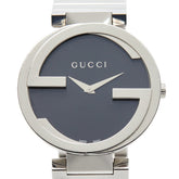 グッチ インターロッキングG 腕時計 133.3 クオーツ ブラック文字盤 ステンレススチール メンズ GUCCI 【中古】