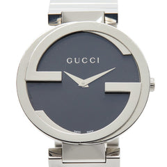 グッチ インターロッキングG 腕時計 133.3 クオーツ ブラック文字盤 ステンレススチール メンズ GUCCI 【中古】