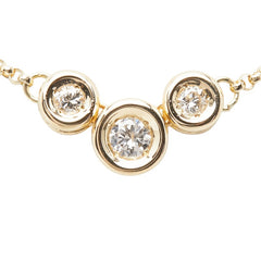 K18YG イエローゴールド ダイヤ0.21ct ペンダント ネックレス レディース 【中古】