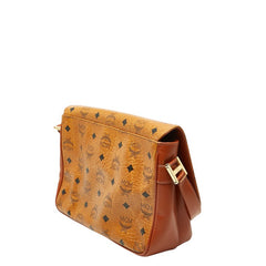 エム シー エム ヴィセトス 斜め掛け ショルダーバッグ ブラウン レザー レディース MCM 【中古】