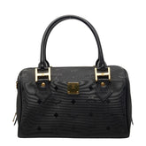 エム シー エム ヴィセトス モノグラム ハンドバッグ ブラック ナイロン レザー レディース MCM 【中古】