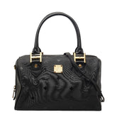 エム シー エム ヴィセトス ハンドバッグ ショルダーバッグ 2WAY ブラック ナイロン レザー レディース MCM 中古