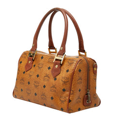 エム シー エム ヴィセトス ハンドバッグ ミニ ボストンバッグ ブラウン レザー PVC レディース MCM 【中古】