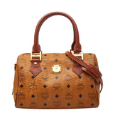 エム シー エム ヴィセトス モノグラム ハンドバッグ ショルダーバッグ 2WAY ブラウン レザー レディース MCM 中古