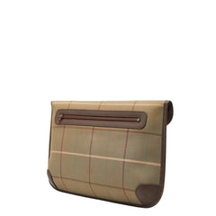 バーバリー チェック クラッチバッグ セカンドバッグ カーキ マルチカラー キャンバス レザー レディース BURBERRY 【中古】