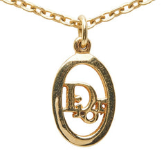 ディオール ロゴ ネックレス ゴールド メッキ レディース Dior 【中古】