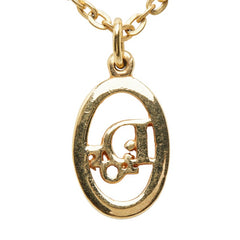 ディオール ロゴ ネックレス ゴールド メッキ レディース Dior 【中古】