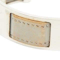 エルメス バングル シルバー グレー メタル レザー レディース HERMES 【中古】