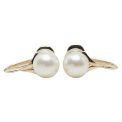 ミキモト 真珠 K14YG イエローゴールド アコヤパール6.5~6.6mm イヤリング レディース MIKIMOTO 【中古】