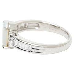 Pt900 プラチナ オパール0.79ct ダイヤ0.33ct リング 指輪 レディース 11.5号 【中古】