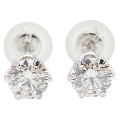Pt900 プラチナ ダイヤ0.574ct スタッドピアス ピアス レディース 【中古】
