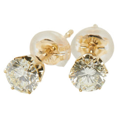 K18YG イエローゴールド ダイヤ0.863ct スタッドピアス ピアス レディース 【中古】