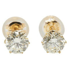K18YG イエローゴールド ダイヤ0.863ct スタッドピアス ピアス レディース 【中古】