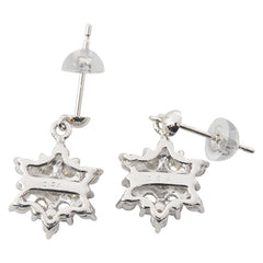 Pt900 プラチナ ダイヤ1.08ct スノーモチーフ ピアス レディース 【中古】