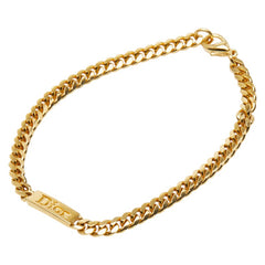 ディオール ロゴ チェーン ブレスレット ゴールド メッキ レディース Dior 【中古】