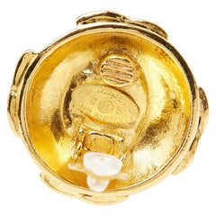 シャネル ココマーク イヤリング ゴールド オレンジ メッキ レディース CHANEL 【中古】