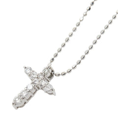 テイクアップ Pt900 プラチナ Pt850 プラチナ ダイヤ0.16ct クロスモチーフ ペンダント ネックレス レディース TAKE-UP 【中古】