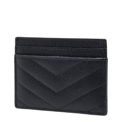 サンローラン YSLロゴ モノグラム カードケース パスケース 423291 BOW01 1000 ブラック レザー レディース SAINT LAURENT 【中古】