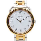 エルメス アルソー 腕時計 クオーツ ホワイト文字盤 ステンレススチール メッキ レディース HERMES 【中古】