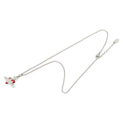 ヴィヴィアンウエストウッド オーブ ラインストーン ネックレス シルバー レッド メタル エナメル レディース Vivienne Westwood 【中古】