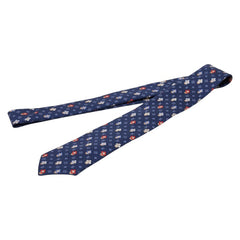 ルイ ヴィトン クラヴァット ソー ヴィヴィエンヌ ネクタイ M76322 ネイビー マルチカラー シルク メンズ LOUIS VUITTON 【中古】