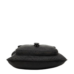 プラダ 三角ロゴプレート 斜め掛け ショルダーバッグ ブラック ナイロン レザー レディース PRADA 【中古】