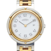 エルメス クリッパー 腕時計 CL3.440 クオーツ ホワイト文字盤 ステンレススチール メンズ HERMES 【中古】