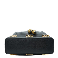 シャネル トリプルココマーク ショルダーバッグ ブラック キャビアスキン レディース CHANEL 【中古】