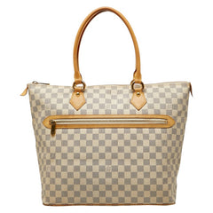 ルイ ヴィトン ダミエ アズール サレヤGM トートバッグ N51184 ホワイト PVC レザー レディース LOUIS VUITTON 【中古】