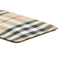 バーバリー ノバチェック フラグメントケース コインケース 8035623 ベージュ ブラック キャンバス レザー レディース BURBERRY 【中古】