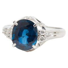 Pt900 プラチナ サファイア2.35ct ダイヤ0.13ct リング 指輪 レディース 12号 【中古】