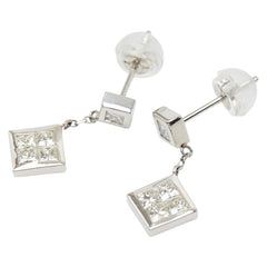 Pt900 プラチナ ダイヤ0.50ct スタッドピアス ピアス レディース 【中古】
