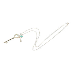 ティファニー ハートキー モチーフ ロングネックレス シルバー ティファニーブルー SV925 シルバー エナメル レディース TIFFANY&Co. 【中古】