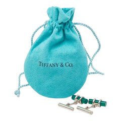 ティファニー カフス カフリンクス スターリングシルバー カラーストーン メンズ TIFFANY&Co. 【中古】