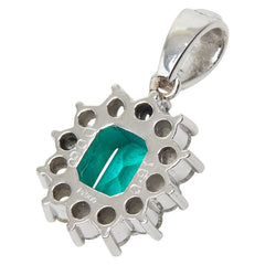 Pt900 プラチナ エメラルド0.91ct ダイヤ0.60ct フラワーモチーフ ペンダントトップ ネックレス レディース 【中古】