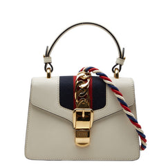グッチ シルヴィ ミニハンドバッグ ショルダーバッグ 2WAY 470270 ホワイト レザー レディース GUCCI 【中古】
