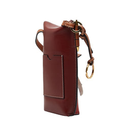 ロエベ アナグラム ゲートポケット 斜め掛け ショルダーバッグ ブラウン レッド レザー レディース LOEWE 【中古】