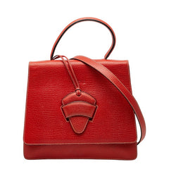 ロエベ バルセロナ ハンドバッグ ショルダーバッグ 2WAY レッド レザー レディース LOEWE 【中古】