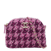 シャネル ココマーク ノベルティ チェーン ミニショルダーバッグ 斜めかけ パープル ツイード レザー レディース CHANEL 【中古】