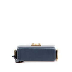 ディオール アディクト スモールボックス 斜め掛け ショルダーバッグ ネイビー レザー レディース Dior 【中古】