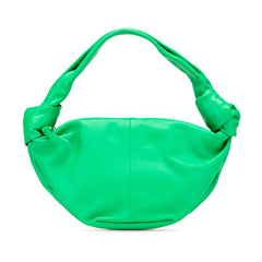 ボッテガヴェネタ ダブルノット ハンドバッグ グリーン レザー レディース BOTTEGAVENETA 【中古】