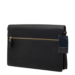 バーバリー セカンドバッグ クラッチバッグ ブラック レザー メンズ BURBERRY 【中古】