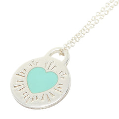 ティファニー リターン トゥ ティファニー ラウンドハート チェーン ペンダント ネックレス シルバー ティファニーブルー SV925 シルバー レディース TIFFANY&Co. 【中古】