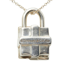 ティファニー プレゼントボックス ロック リボン ペンダント ネックレス シルバー SV925 シルバー レディース TIFFANY&Co. 【中古】